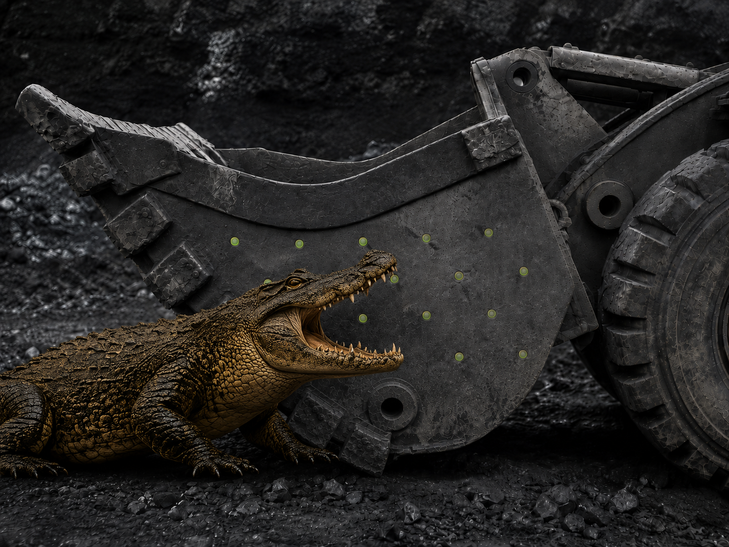 GatorFlex material alongside mining wear hardware
